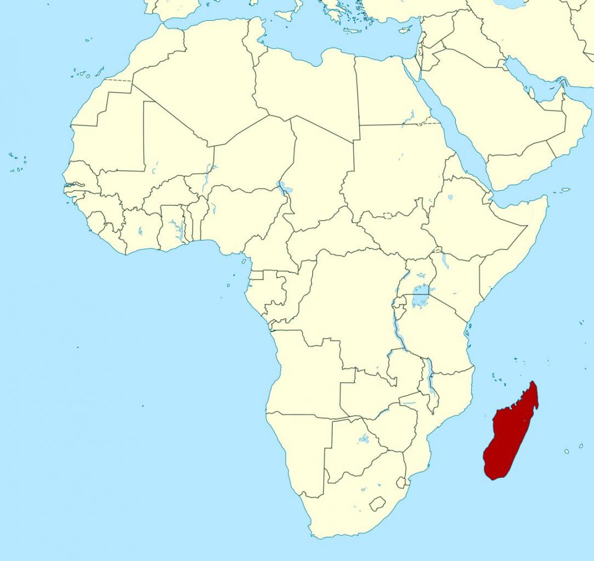 Afrika harita üzerinde Madagaskar 
