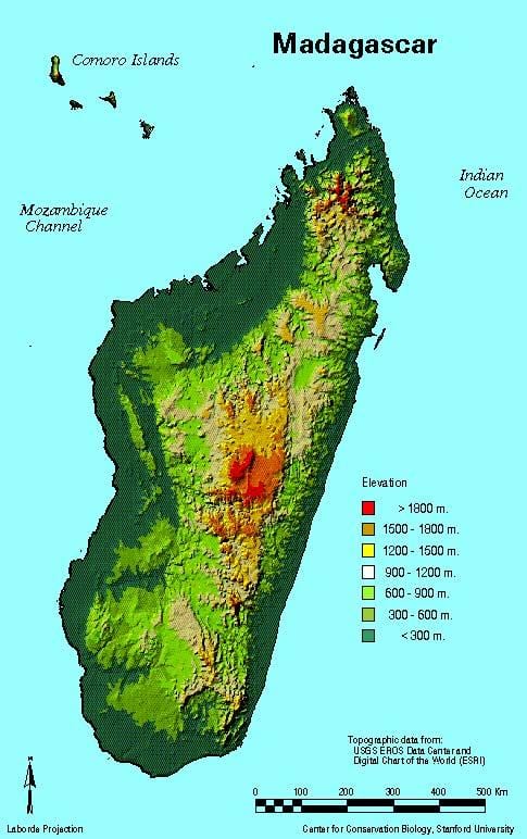 Madagaskar coğrafya haritası