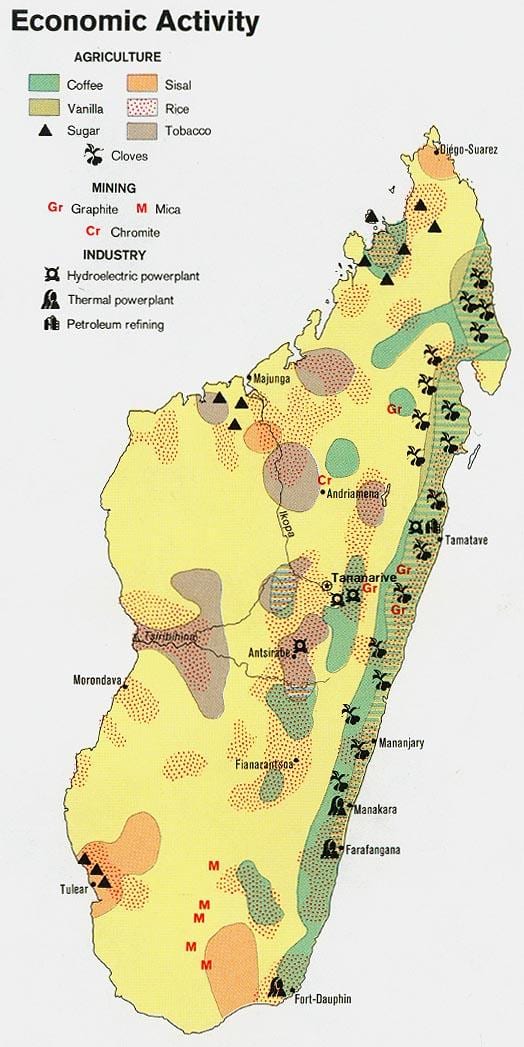 doğal Madagaskar harita kaynakları