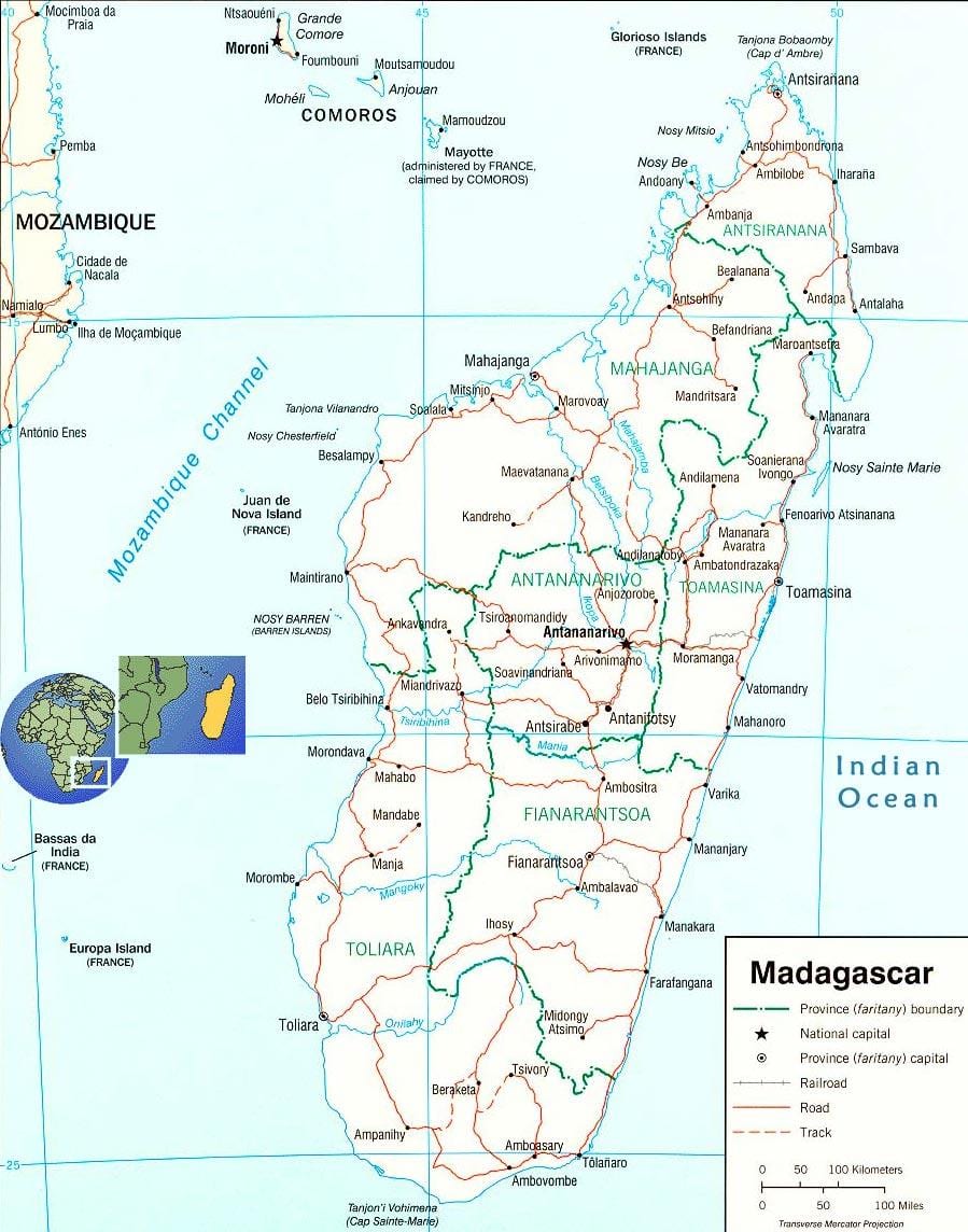 Madagaskar river haritası 