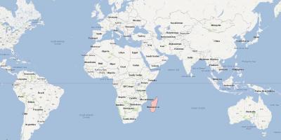 Dünya haritası Madagaskar gösteriliyor 