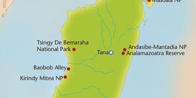 Madagaskar Dağları haritası 