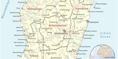 Madagaskar haritası havaalanları