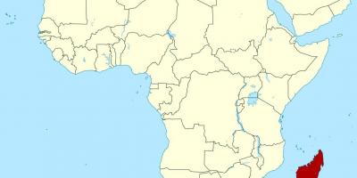 Afrika harita üzerinde Madagaskar 