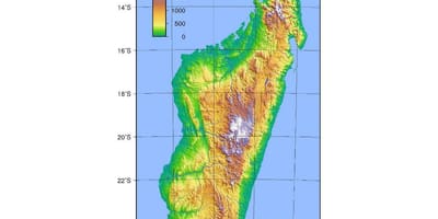 Madagaskar yükseklik haritası 